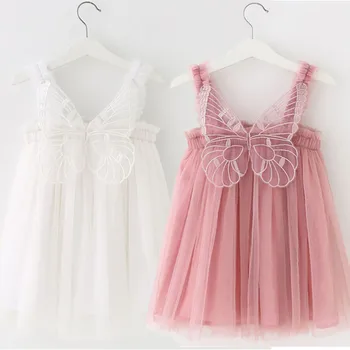 בחורה חמודה מסיבת הקיץ שמלת נסיכה 12M תינוק לבן הטבילה תחפושת ילד קוריאני פרפר טול בגדים פרח שמלת החתונה