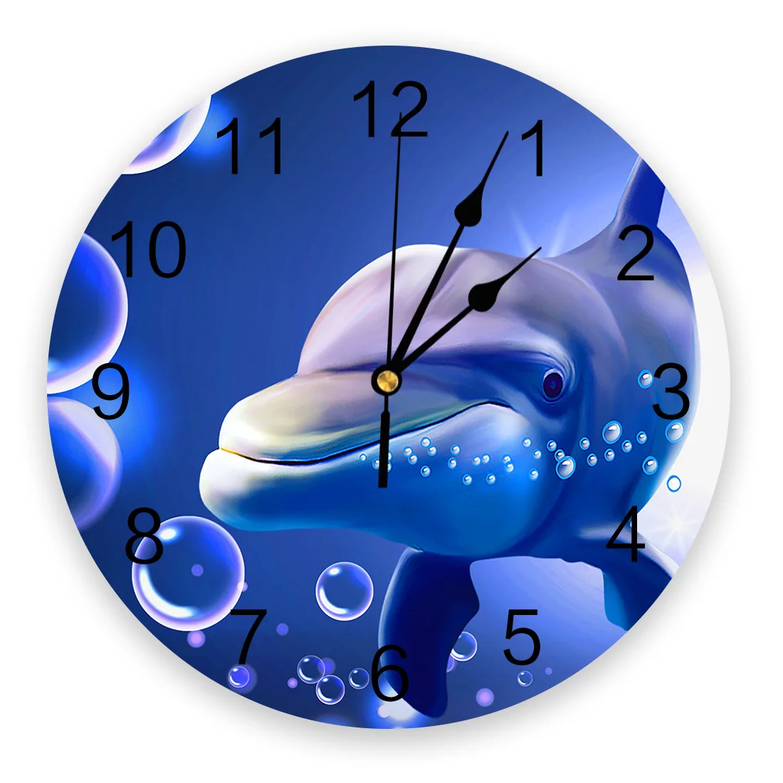 דולפין בועות איור השינה שעון קיר מודרני גדול מטבח, פינת אוכל עגול שעוני קיר הסלון לצפות עיצוב הבית - 0