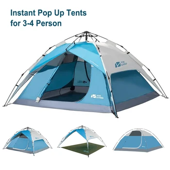 אוטומטי מיידי קמפינג אוהל 3-4 אדם חיצוני לצוץ המשפחה אוהל האולטרה עמיד למים בטיול תיירות השמש צל מקלט