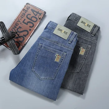 2023 קיץ חדש לגברים קלאסי, מכנסי ג 'ינס קצרים חופשי ישר מתאים צדדי ג' ינס מקרית באיכות גבוהה מותג Capris גברים גודל גדול