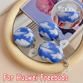 שמיים כחולים עננים מקרה עבור Huawei Freebuds 4 Pro 2 Funda כיסוי מגן עבור FreeBuds 5i 4i אוזניות טעינה תיבת חינם באד 3 ילדה