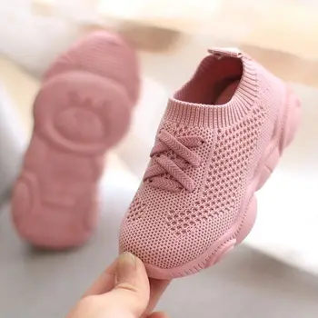 תינוק נעלי ספורט 2023 קיץ אופנה ילדים שטוח נעלי תינוקות ילדים ילדות נערים מוצק רשת לנשימה ספורט נעלי ריצה