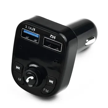 אלחוטית לרכב משדר FM Bluetooth 5.0 דיבורית לרכב נגן מוזיקה MP3 אודיו מקלט 2 USB מהיר מטען מתאם