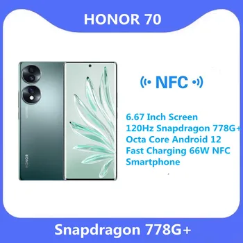 מקורי כבוד 70 5G טלפון נייד 6.67 אינץ מסך 120Hz Snapdragon 778G+ Octa הליבה אנדרואיד 12 טעינה מהירה 66W NFC החכם