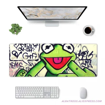 אמנותי צפרדע גרפיטי עכבר המשחקים משטח גומי קצוות תפורים Mousepad 31.5