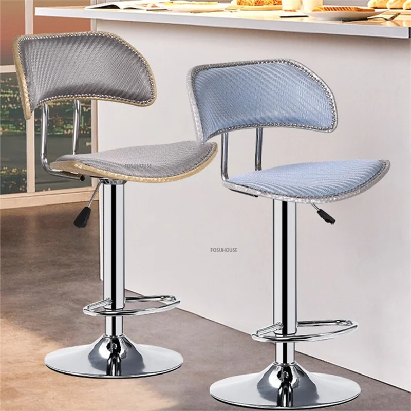 סגנון אירופאי קרח משי כסאות בר כסאות בר במטבח ריהוט יוקרה להרים מסתובב נגד צואה מודרני יצירתי כיסא גבוה - 0