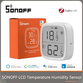 SONOFF Zigbee LCD טמפרטורה חיישן הלחות SNZB-02D טמפרטורה צג מסך הבית החכם זירת הבית של Google אלקסה EWelink
