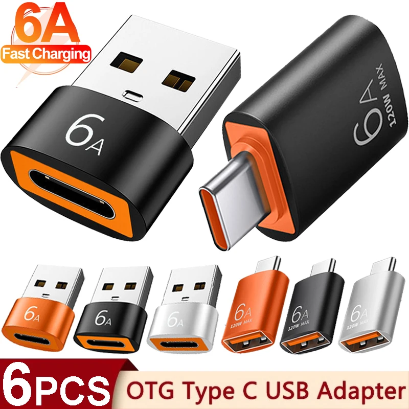 6א USB Type-C ו-TypeC כדי OTG USB, ממיר USB 3.0 מתאם עבור Samsung Xiaomi מחשב MacBook Pro USB C מחבר טעינה - 0