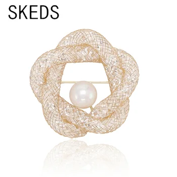 SKEDS אופנה נשים יוקרה אלגנטי צבע זהב קריסטל לסבך סיכות קלאסי עדין יצירתי מסיבת חתונה תכשיטים סיכות