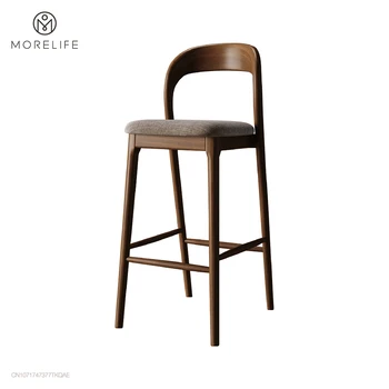 נורדי מעצב מעץ מלא בר הכיסא הקבלה הכיסא קפה כיסא פשוט כיסא גבוה קופה הכיסא האי שולחן האוכל הכיסא