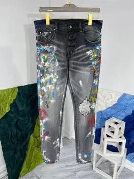 QR40459 אופנה ג ' ינס של גברים 2023 המסלול יוקרה מותג מפורסם עיצוב אירופאי סגנון המפלגה בגדי גברים