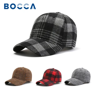 Bocca צבעוני כובע Snapback כובעי טוויד חורף חם וינטאג', רטרו כובע מתכוונן יוניסקס, מבוגרים פוליאסטר ספורט טראקר