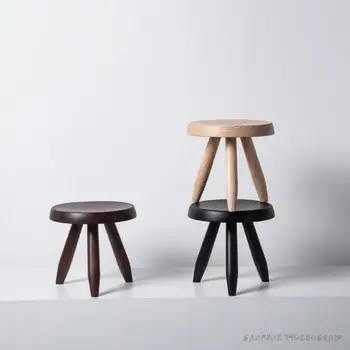 נורדי הסלון רהיטים מעץ מלא עגול שרפרף במרפסת הנעל משתנה צואה המשרד הדום נייד מושב פשוטה מודרנית הכיסא