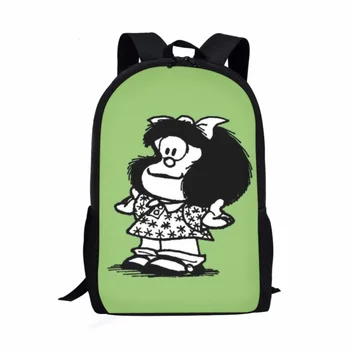 2023 הו tCartoon Mafalda 3D דפוס הדפסת הספר תרמיל לילדים קריקטורה תלמיד עמיד ילקוט יוניסקס Bookpack DIY