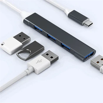 USB 3.0 Hub 4Port USB Hub סוג C ספליטר מתאמים עבור מחשב אביזרים למחשב Multiport רכזת 4 USB C 3.0 2.0 יציאות