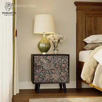 אירופה מעץ מלא שולחן ליד המיטה רטרו אור יוקרה ארון לאחסון התקנה חינם של משק השינה המיטה ארון