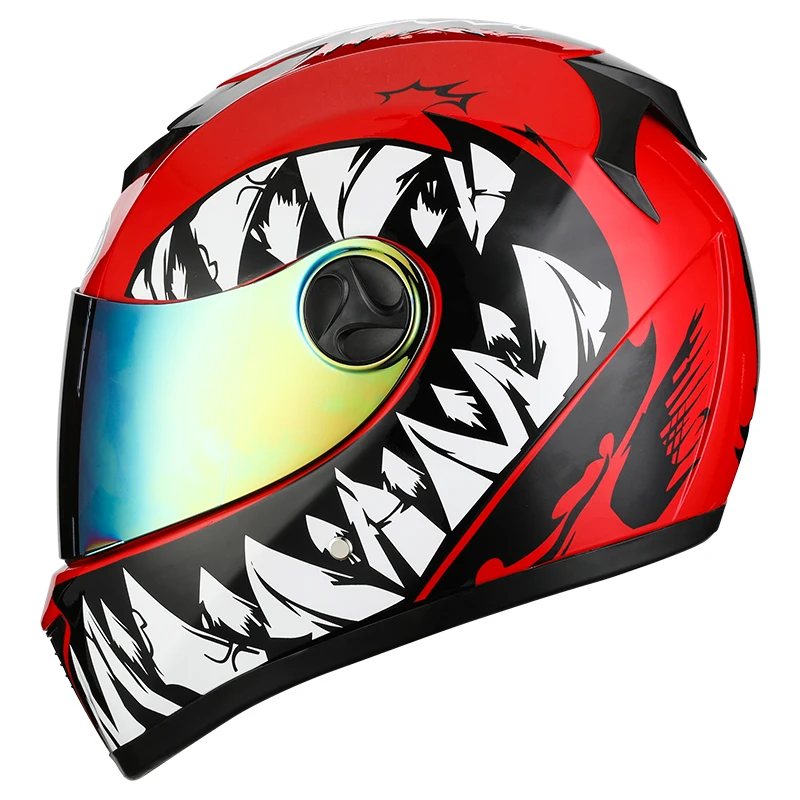 2021 מלאות פנים קסדת אופנוע עם כפול עדשה מסוגנן השחרור המהיר מירוץ הקסדה Casco Casque מוטו נקודה מאושר - 0