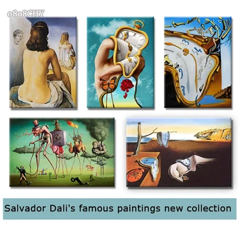 סוריאליזם ציורים מפורסמים על ידי סלבדור דאלי בד ציור פוסטרים הדפסים אמן קלאסי Artwoks אמנות קיר תמונות עיצוב הבית
