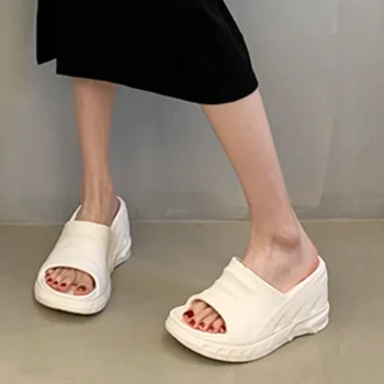 קיץ נעלי נשים 2023 חדש תמציתי פיפ הבוהן הפלטפורמה של נשים את נעלי חיצונית מגמה פלחי מוגברת נשים מזדמנים נעלי בית
