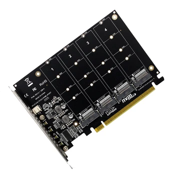 חדשות-4 יציאה מ. 2 Nvme SSD כדי PCIE X16M מפתח כונן קשיח ממיר קורא כרטיס הרחבה, 4 X 32Gbps מהירות העברת