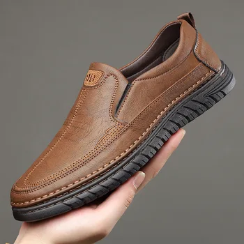 גברים של נעליים מזדמנים 2023 אביב סתיו עור חיצונית באיכות גבוהה אופנה רך קלאסי נהיגה החלקה מגמה הליכה נעליים