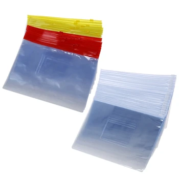 40Pcs פלסטיק מחוון נעילת מיקוד שקיות קבצים מחזיק נייר A5