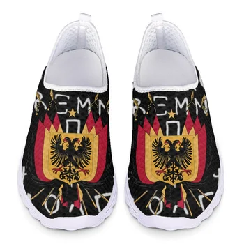 Nopersonality האימפריה הגרמנית הדגל של נשים נעליים שטוחות נוחות רשת נעלי ספורט האות היוונית עיצוב נעל ריצה אופנה
