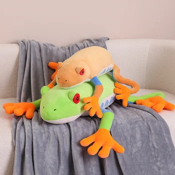 יצירתי 3 צבעים צפרדע צעצוע קטיפה, פרווה של חיות פלאפי משחק צפרדע דמות בובת כרית לילדים בנים בנות מתנות יום הולדת