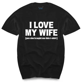 אני אוהב את אשתי מצחיק מודפס MENS חולצה בעלי אבא רעיון מתנה חידוש החתונה של גברים גבי יתדות