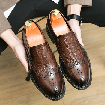 גברים של נעליים מזדמנים אותנטיים נעלי עור גברים משרדו של נהיגה מוקסינים נוח להחליק על עסקי האופנה נעלי עור