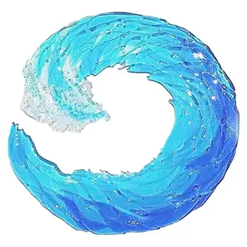 גל האוקיינוס התמזגו פיסול אקריליק ים גל מלאכה קישוט שיפוע התמזגו זכוכית גל פיסול עם תושבת בית קישוט
