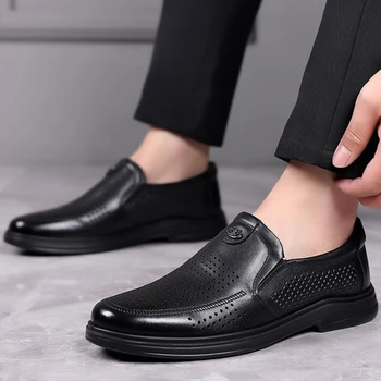 מזדמן חלול נעלי העור של גברים בריטיים סגנון אופנה סיבוב הראש לנשימה עסקים לבוש רשמי הנעלה פאטוס הגברים