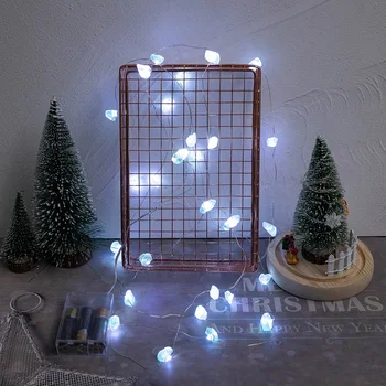 30LED אבן קריסטל אורות מחרוזת אור לבן מסיבת חג המולד תפאורה פיית אור