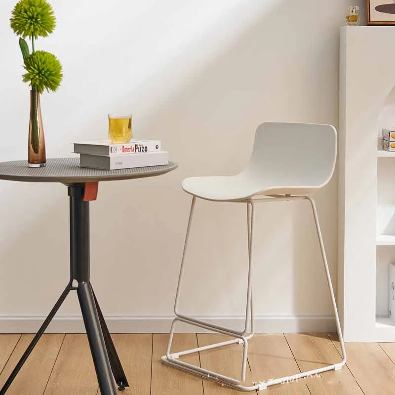 לבן סקנדינבי מינימליסטי הסלון גבוה במשרד בר כיסא האוכל מתכת המחשב כיסא פלסטיק Sillas בר ריהוט הבית XY50BC - 1