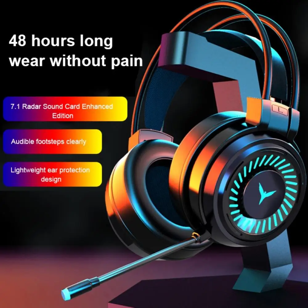 עבור PC Wired אוזניות סטריאו בס עם מיקרופון Gaming Headset G58 אור LED למחשב/מחשב נייד - 1