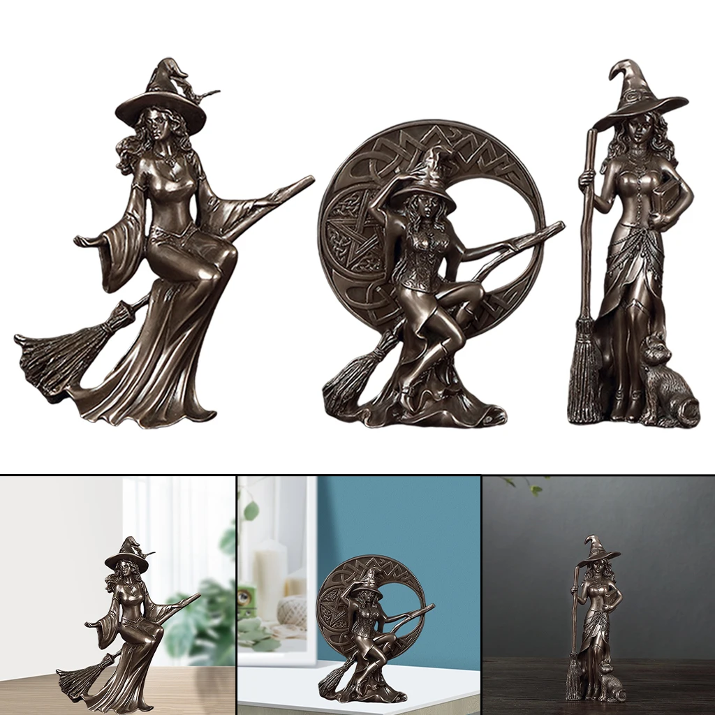 מקורה המכשפה פסלונים מעשה כשפים פסל בית Office Desktop קישוט - 1
