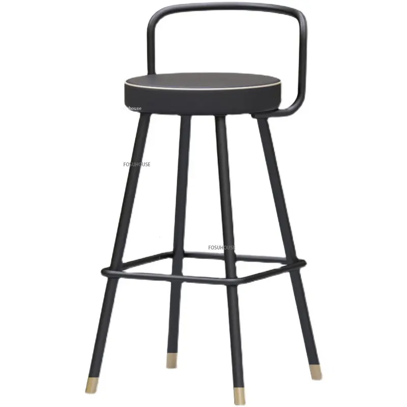מודרני ברזל יצוק בר כסאות בר רהיטים ביתיים מינימליסטי הבר כסא דלפק פנאי משענת גב גבוהה רגלי הכיסא - 1