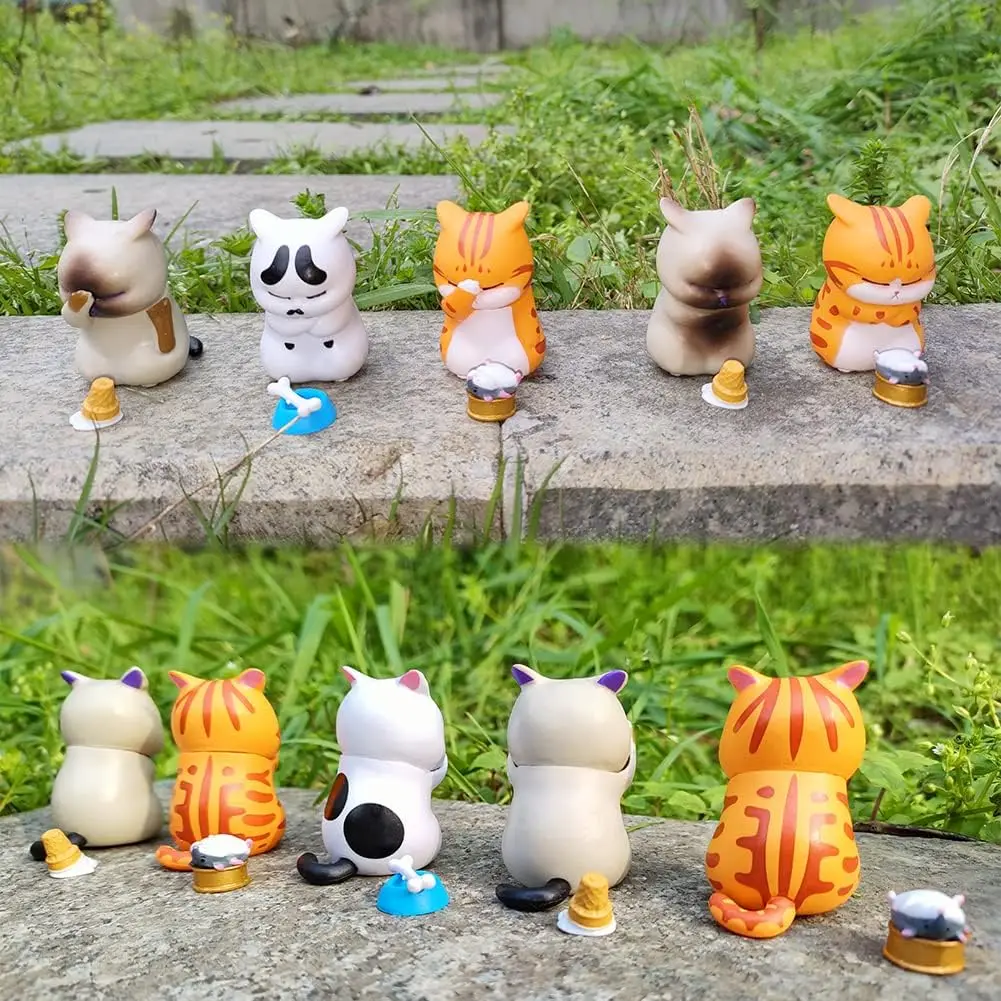 1/3Pcs מציאותי חתול חמוד בובה קישוטים דמויות פסל מיני מודל מתנות לילדים המכונית קישוט הבית באביזרים - 1