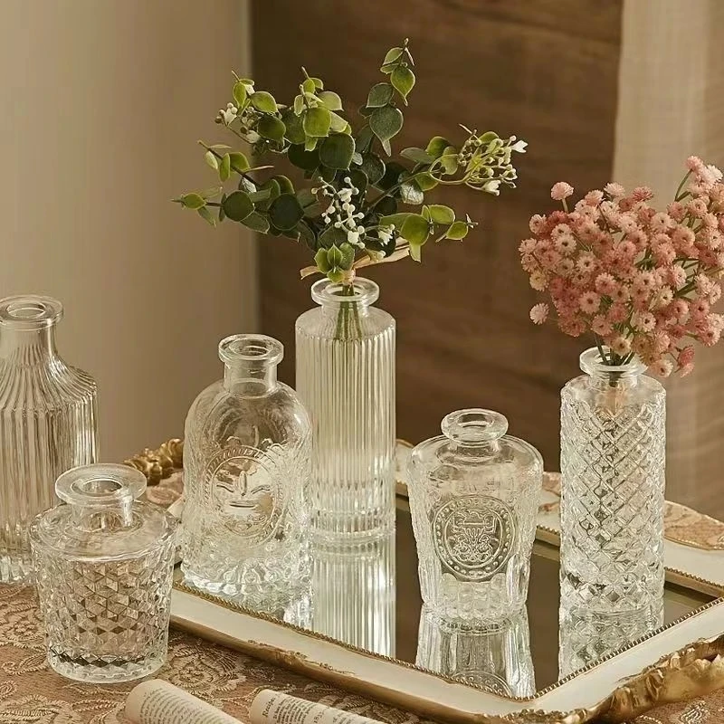 שקוף אגרטל זכוכית עבור מפעל נורדי זכוכית פשוטה אגרטלי פרחים יצירתיים גידול הידרופוני שולחן דקורטיבי לעציץ - 1