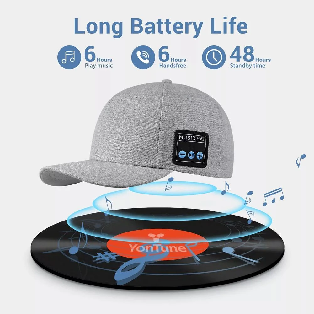 XY2 Bluetooth רמקול אודיו כובע LED נורית מצב ידיים חופשיות מתקשר צליל סטריאו תיבת כובע בייסבול עם מיקרופון עבור הטלפון - 1