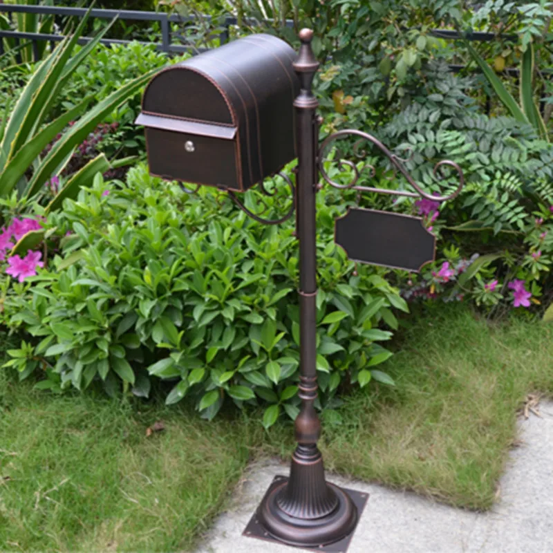 מעמד מתכת דואר עבור וילה גארדן, פארק חיצוני עיתון תיבת מכתבים מלא סטים קלאסי רטרו Postbox F6017 - 1