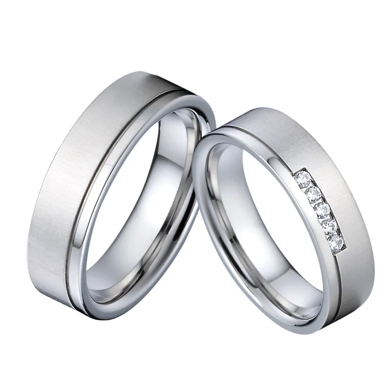 טבעות נישואין לזוגות המאהב של ברית הזוגות השנה 925 כסף זהב לבן צבע נירוסטה טבעת נישואין - 1