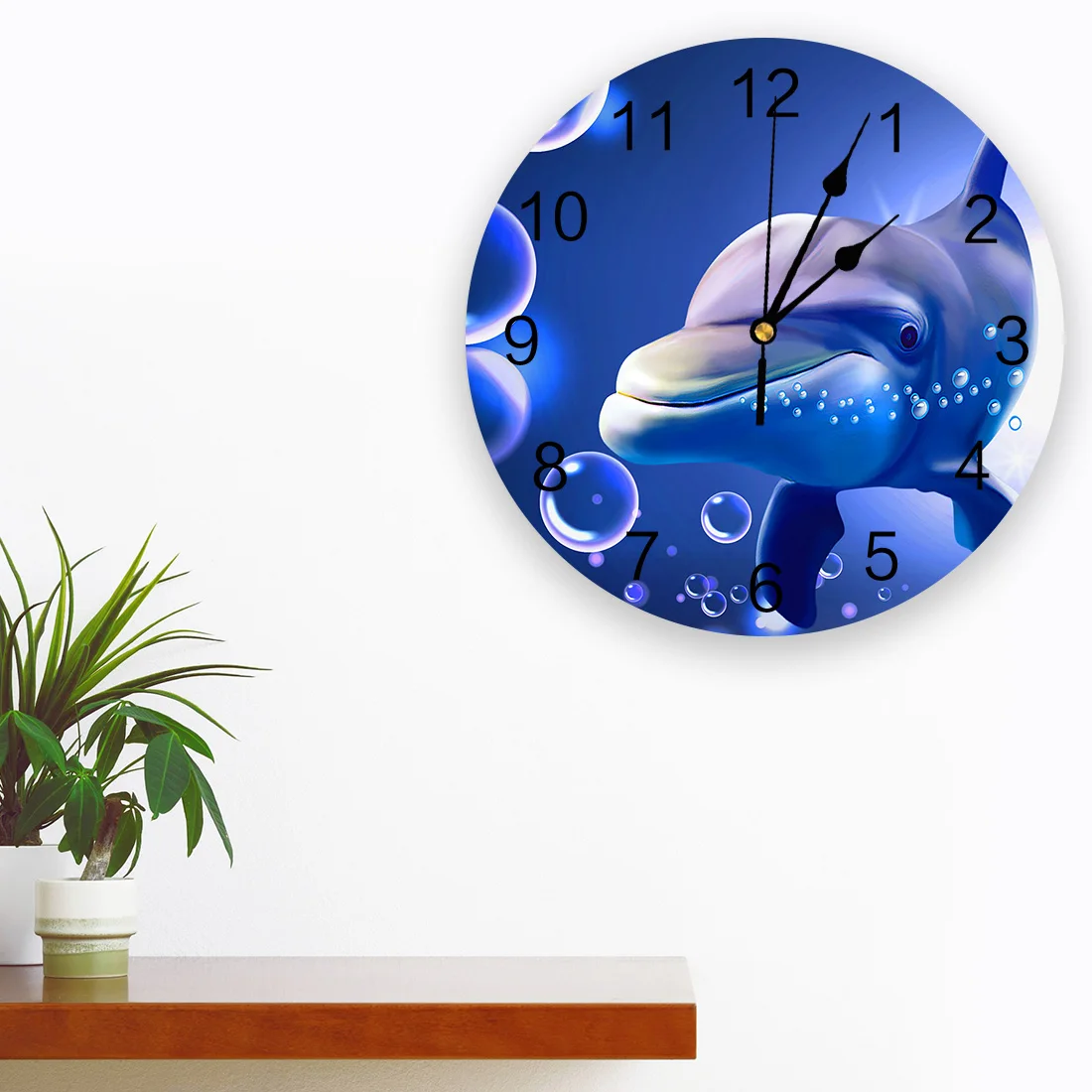 דולפין בועות איור השינה שעון קיר מודרני גדול מטבח, פינת אוכל עגול שעוני קיר הסלון לצפות עיצוב הבית - 1