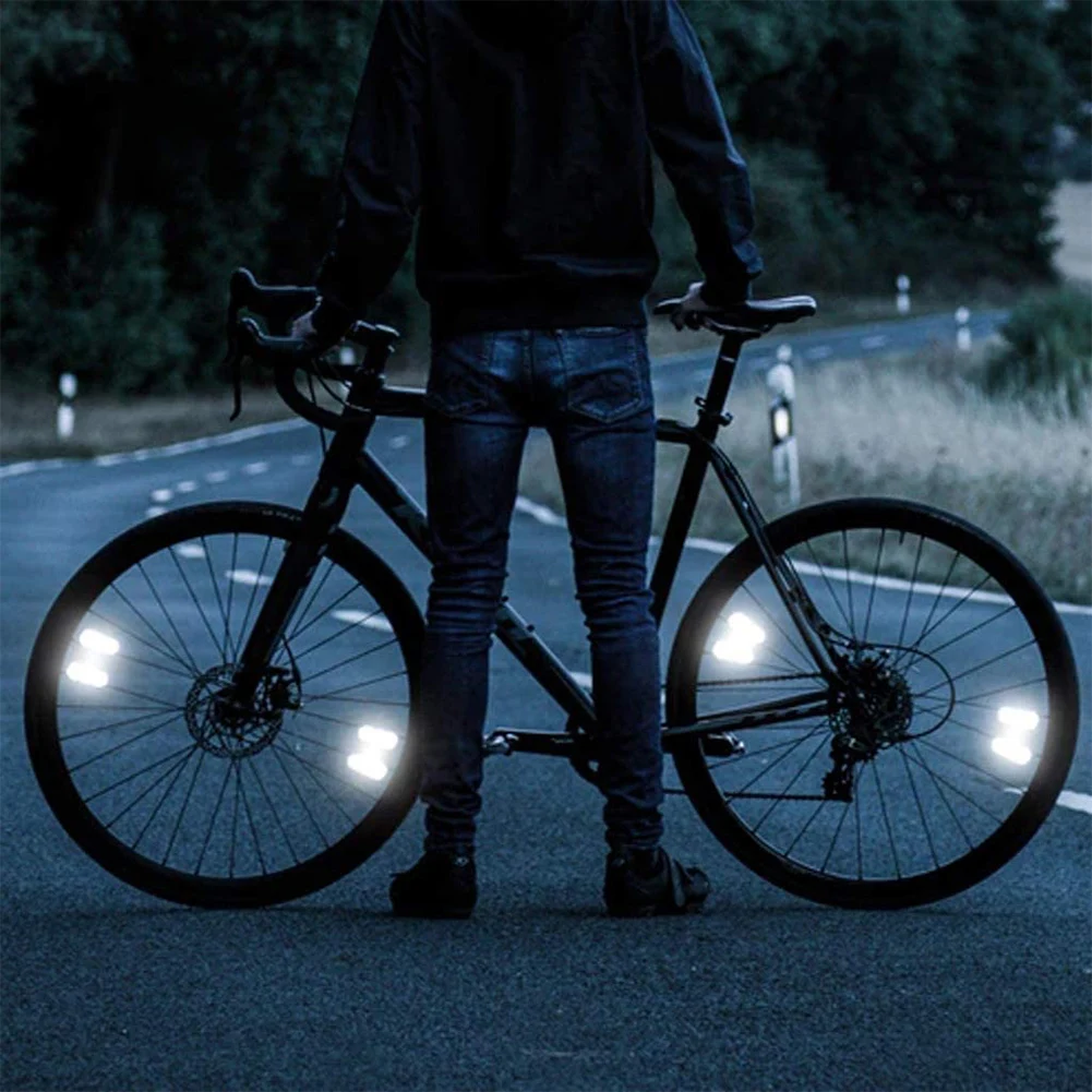 אופניים אופניים אזהרה מחזיר אור גלגל אופניים רים רעיוני דיבר אורות מנורות - 1