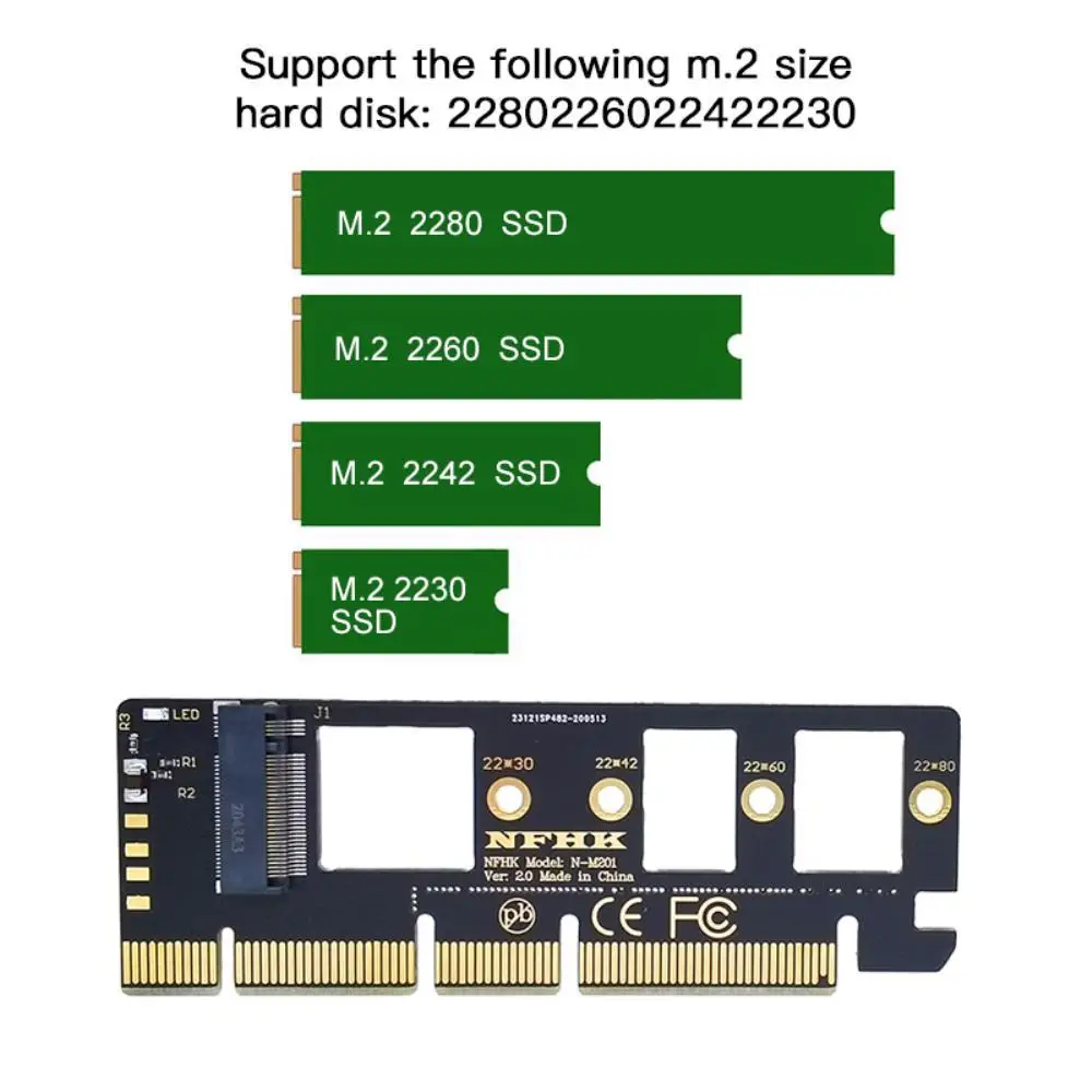 PCI-E כרטיס מתאם NVMe PCIe M. 2 NGFF SSD כדי PCIe X1 מתאם כרטיס PCIe X1 M. 2 Card עם הסוגר על 2230 2240 2260 SSD M2 - 1
