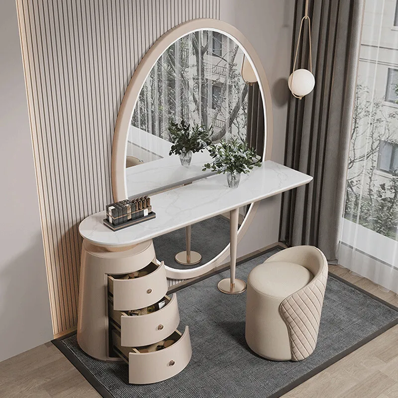 יוקרה שולחן איפור מודרני יוקרתי הגיוני גדולות ובינוניות הדירה חכם שידה שולחן להגדיר עבור ריהוט חדר שינה - 2