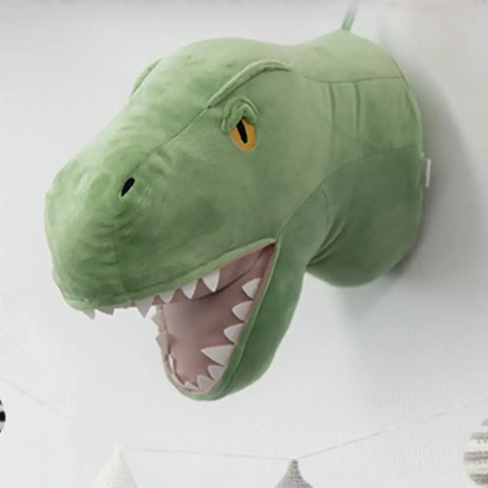 אנטי-דרופ הדינוזאור ראש קישוט מצויר כותנה מוסיף חיוניות 3D דינוזאור הראש קיר בעיצוב הגן אספקה - 2