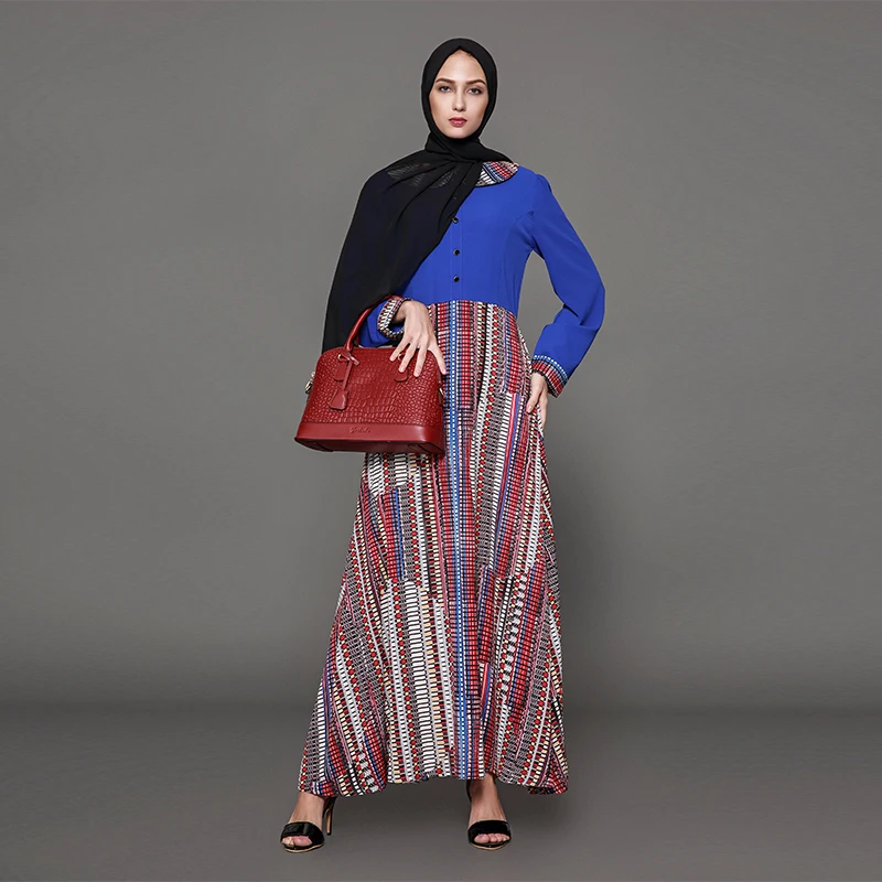 עיצוב חדש פרחוני הדפסה טורקיה המוסלמית אופנה נשים שמלת קימונו דובאי Abaya Jilbab גלימה Kaftan Elbise האסלאמית בגדים - 2
