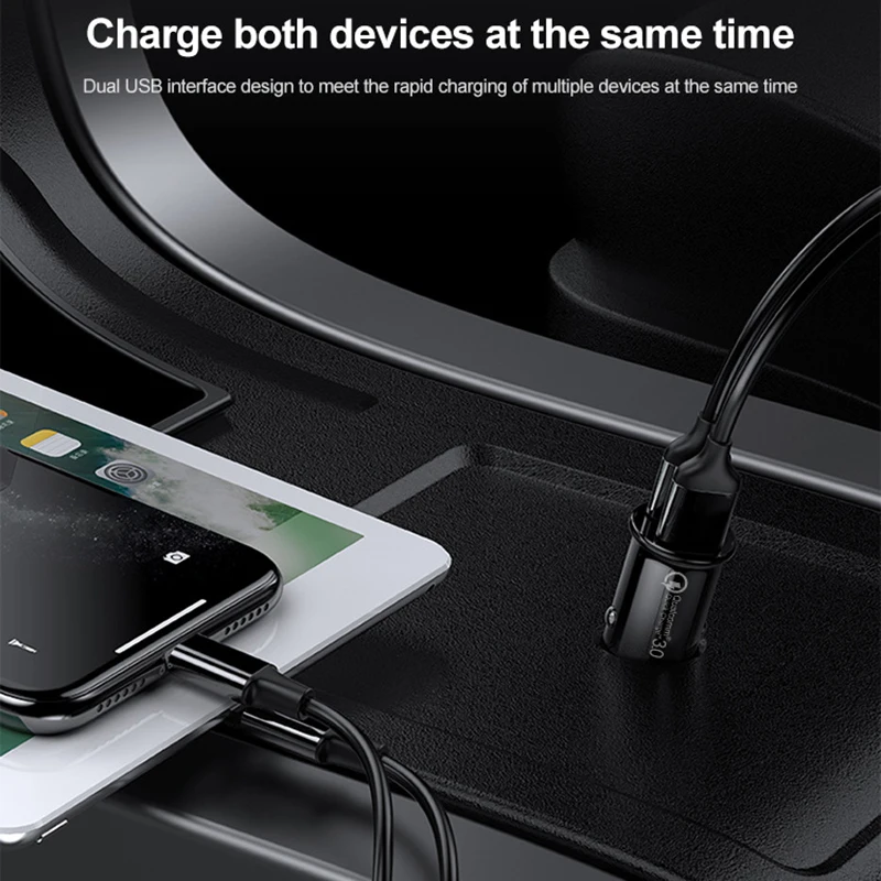 אוניברסלי רכב מיני מטען לטלפון Dual USB מטען לרכב לאייפון 13 12 48W המכונית USB מטען לטלפון נייד עבור iPhone11 Xiaomi - 2