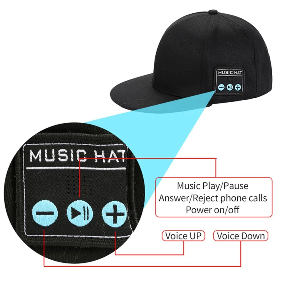 XY2 Bluetooth רמקול אודיו כובע LED נורית מצב ידיים חופשיות מתקשר צליל סטריאו תיבת כובע בייסבול עם מיקרופון עבור הטלפון - 2